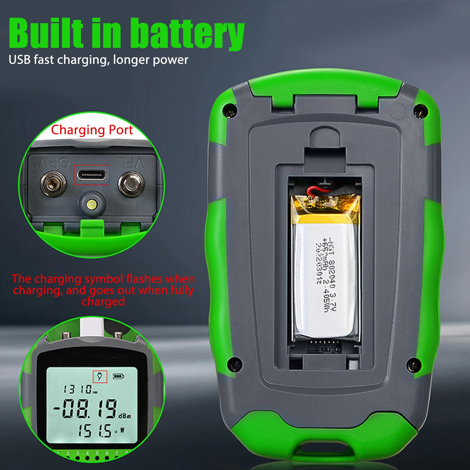 Energy Monitor Meter - Tester mocy światłowodowej z czerwonym światłem,